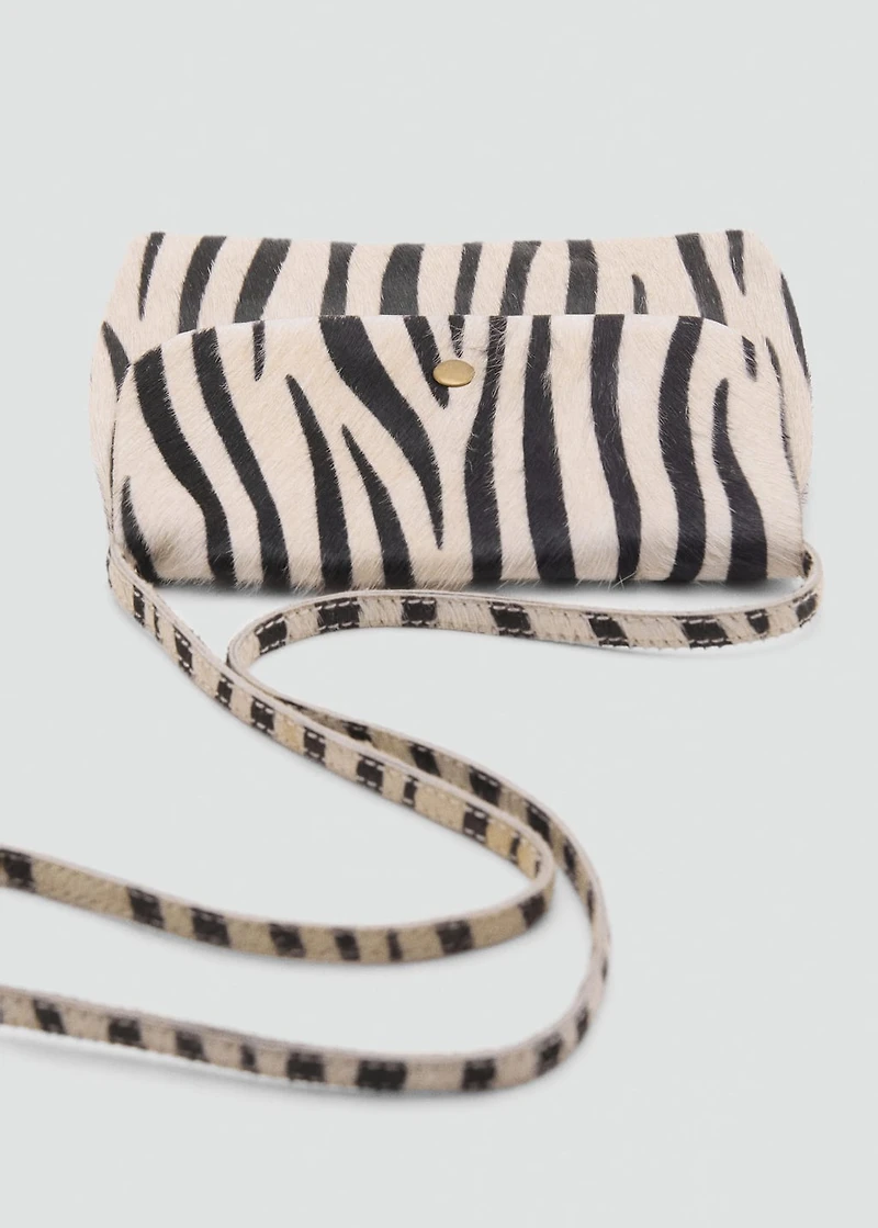 100% zebra-print skin bag