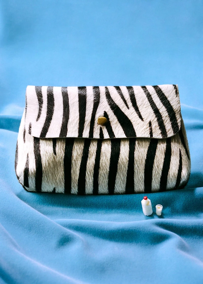 100% zebra-print skin bag