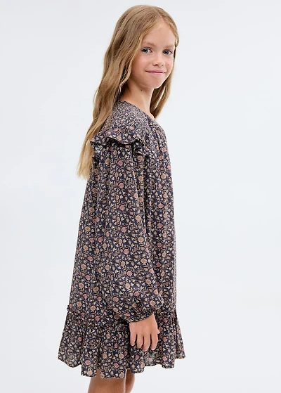 Ruffled printed dress