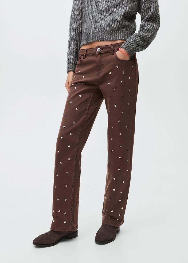 Straight-fit jeans with studs