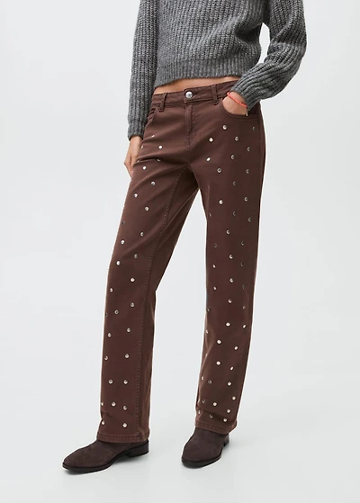 Straight-fit jeans with studs