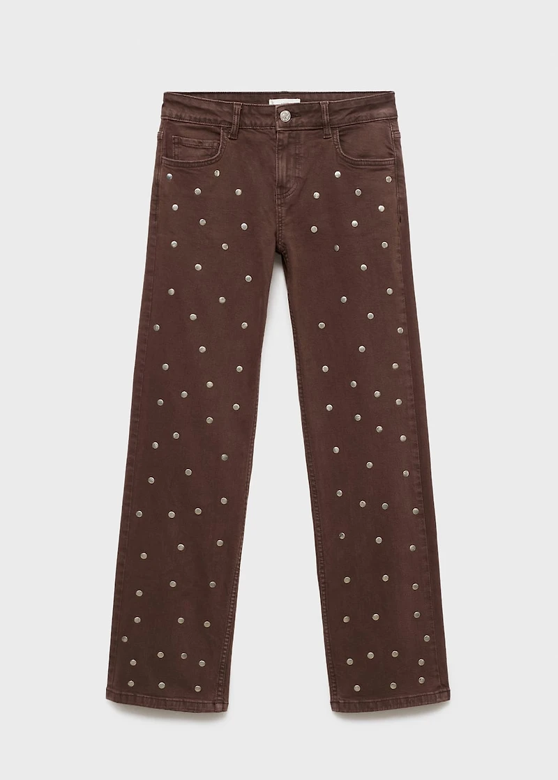 Straight-fit jeans with studs