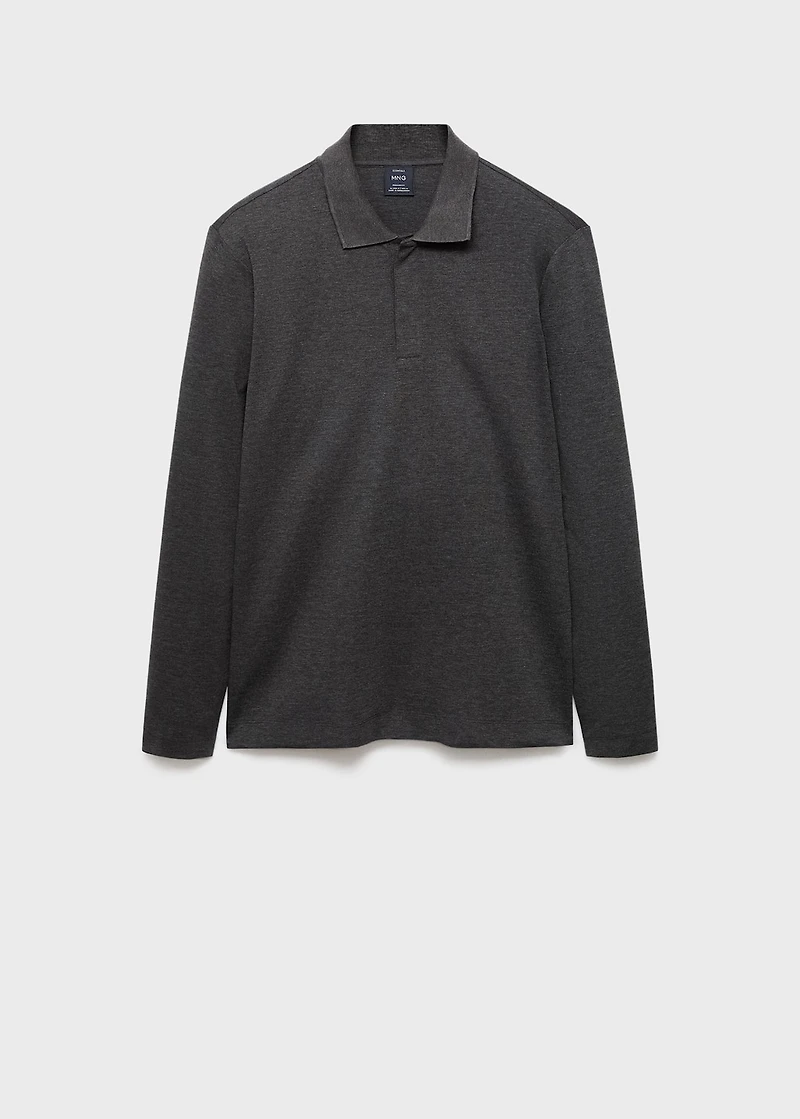 Regular-fit knitted polo sweater