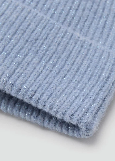 Shiny knitted beanie