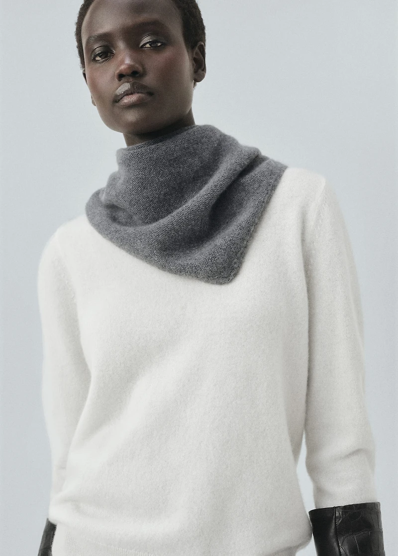 Cashmere-blend knitted shawl