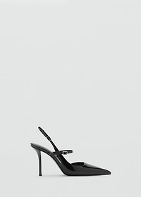 Patent leather shoes with straps and buckle