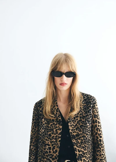 Leopard-print jacket with buttons