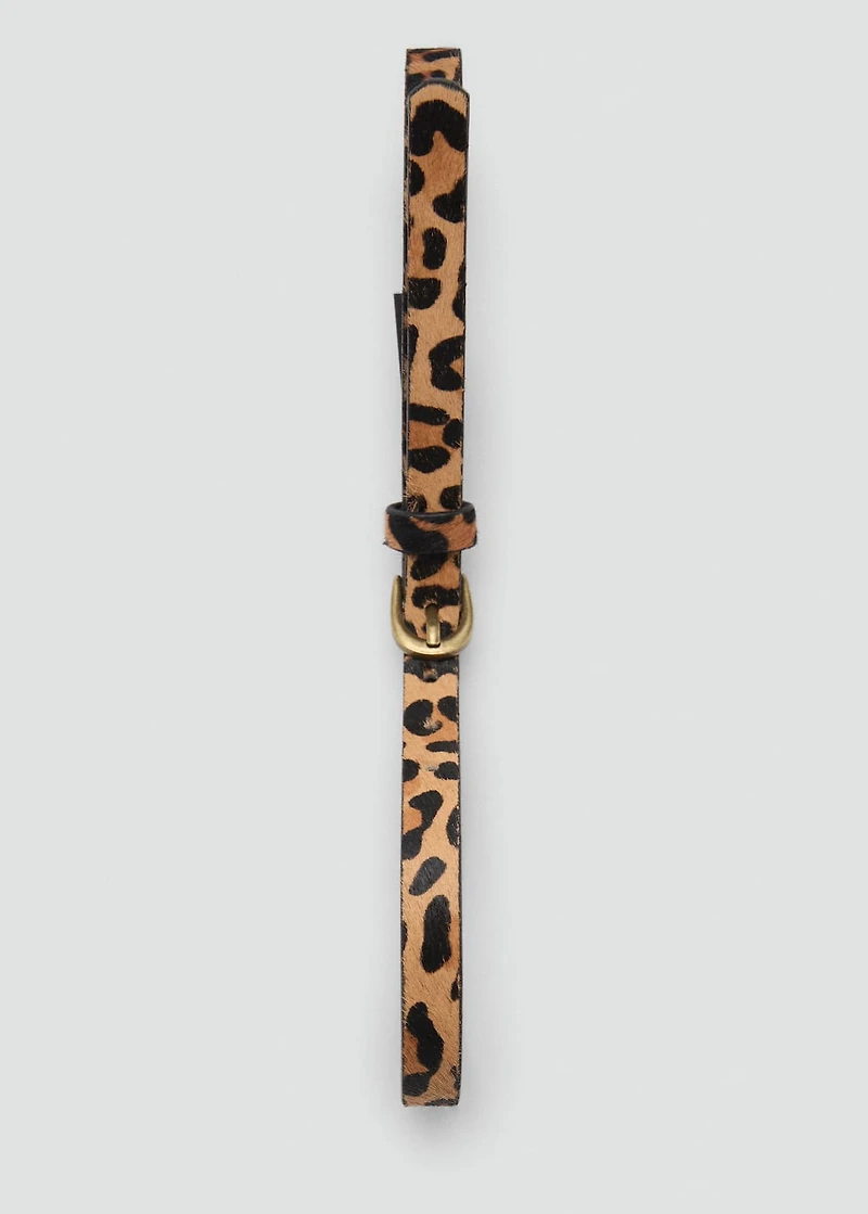 Leopard leather belt