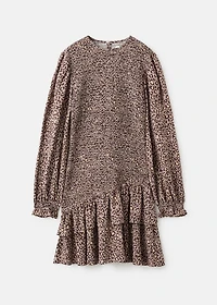 Leopard-print ruffled dress
