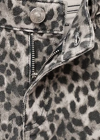 Leopard-print wide leg jeans