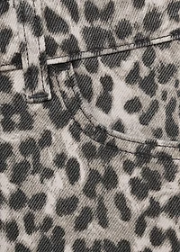 Leopard-print wide leg jeans