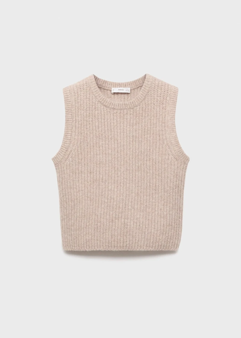 Ribbed knitwear vest