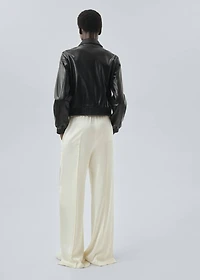 100% leather bomber jacket