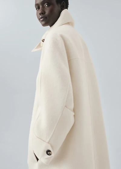Wool funnel neck coat