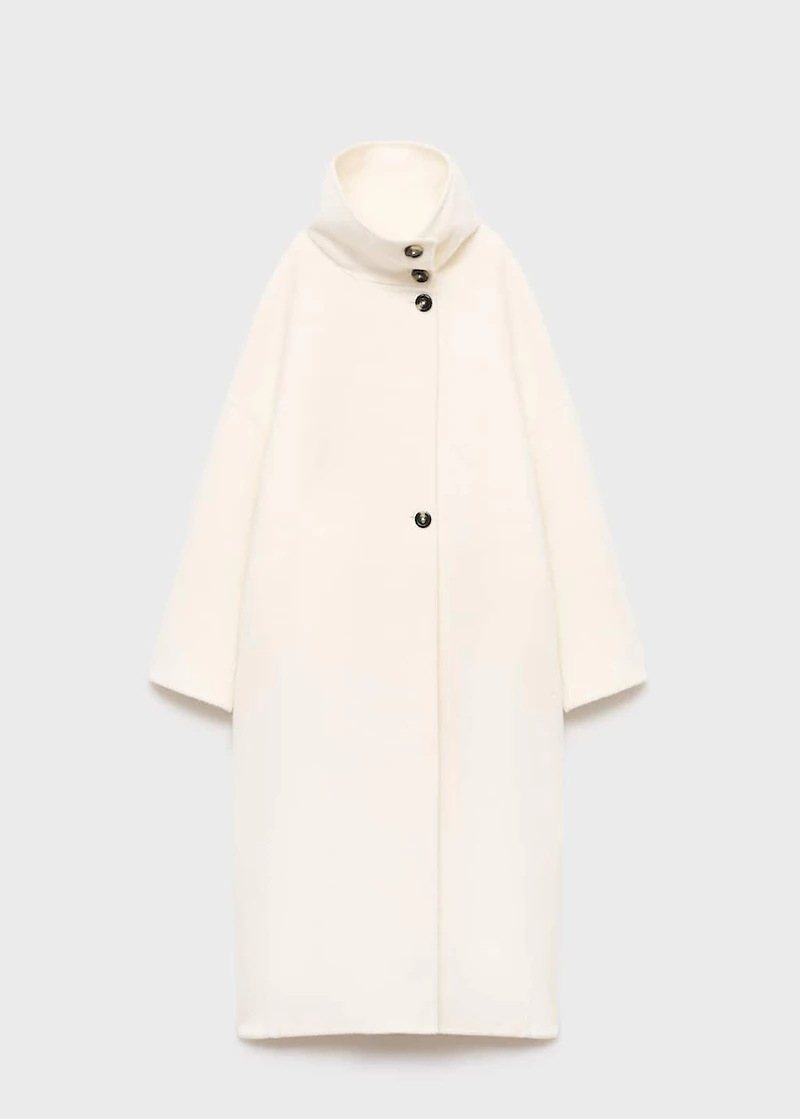 Wool funnel neck coat