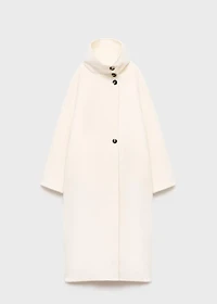Wool funnel neck coat
