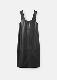 Leather midi-dress
