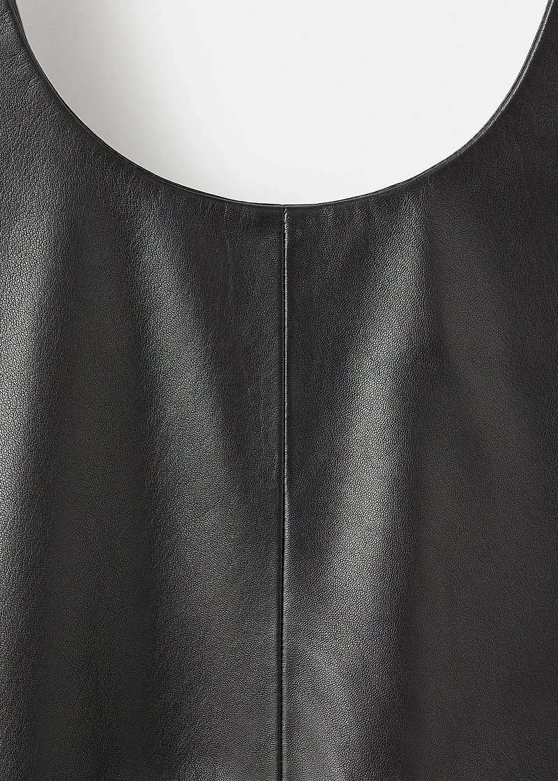Leather midi-dress