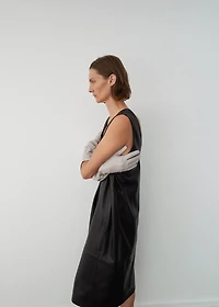 Leather midi-dress
