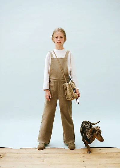 Long corduroy dungarees