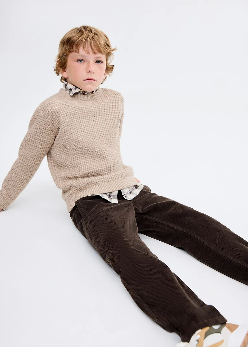 Straight-leg corduroy pants
