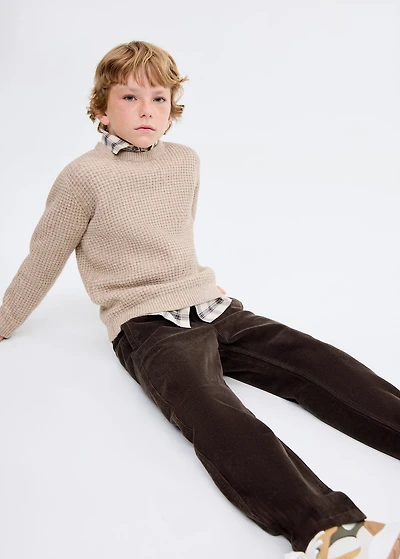 Straight-leg corduroy pants