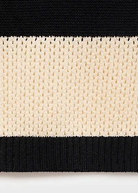 Knitted V-neck top with stripes