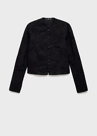Embroidered blouse with buttons