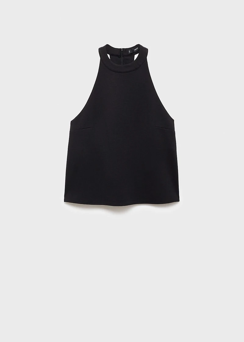 Halter top with low-cut back
