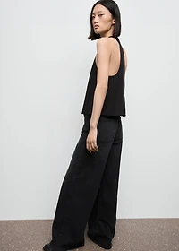 Halter top with low-cut back