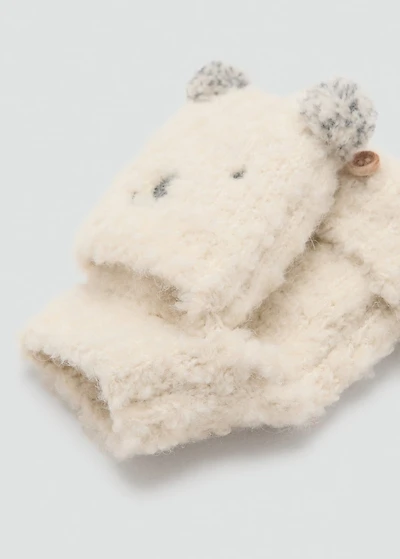 Bear knitted gloves