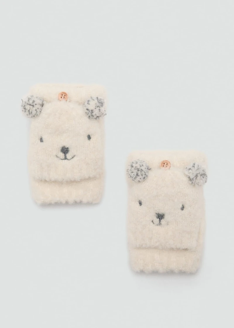 Bear knitted gloves