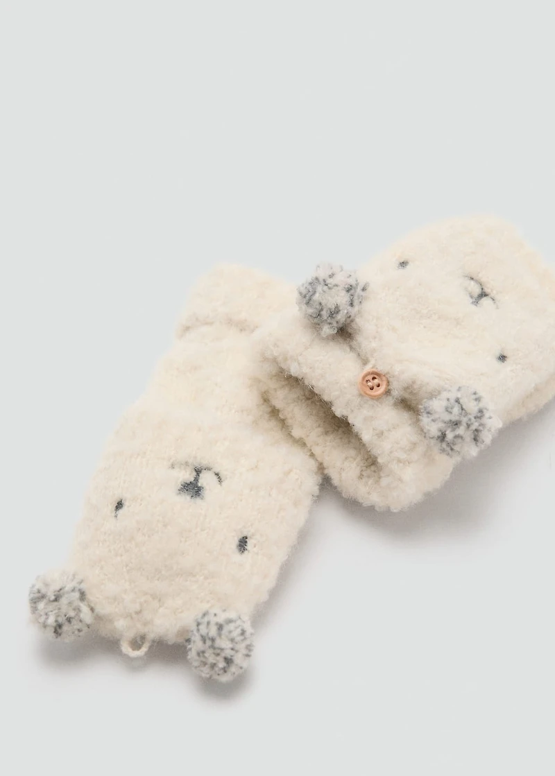 Bear knitted gloves