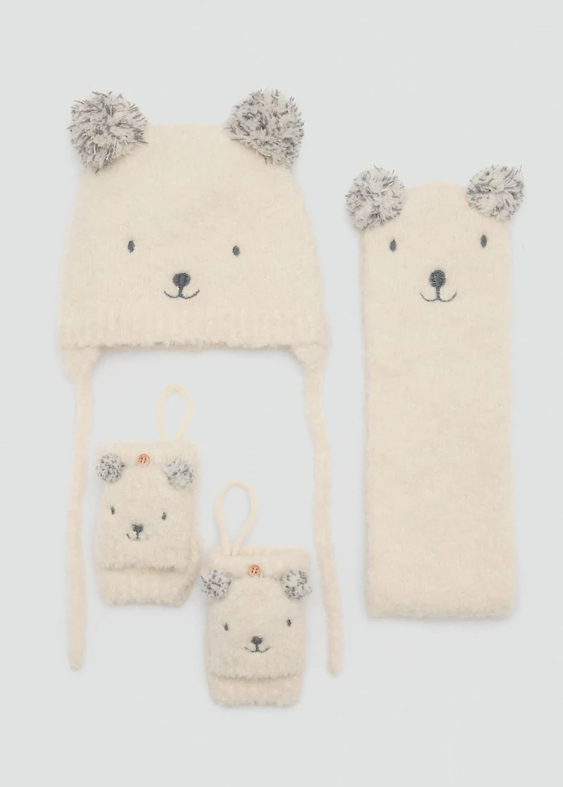 Bear knitted gloves