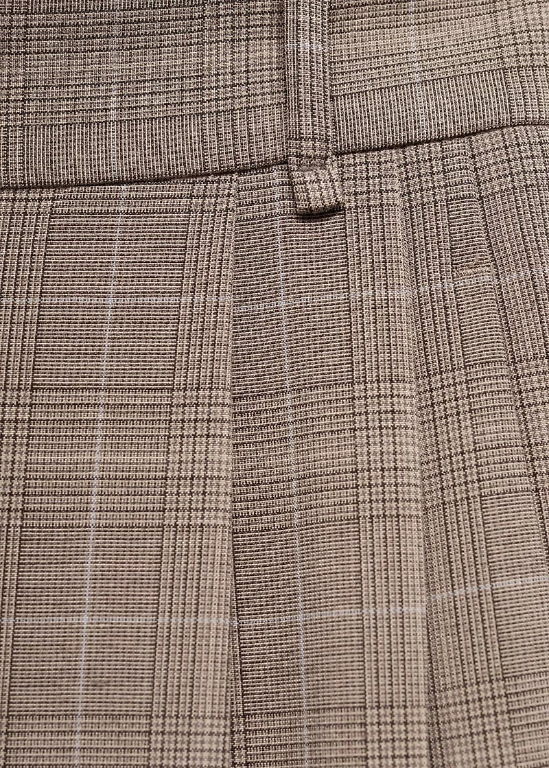Wide-leg check suit pants