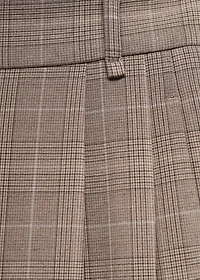 Wide-leg check suit pants