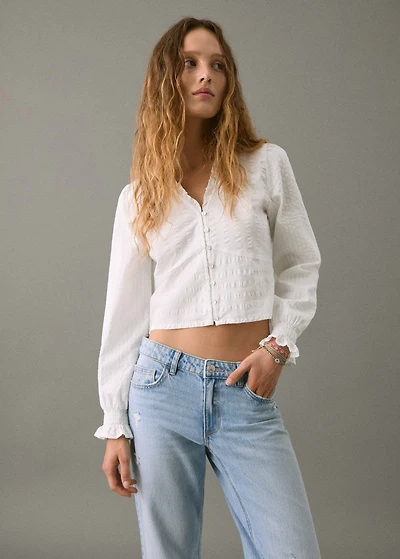 Textured cotton blouse