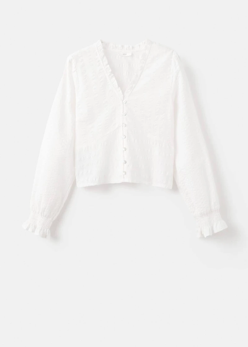Textured cotton blouse