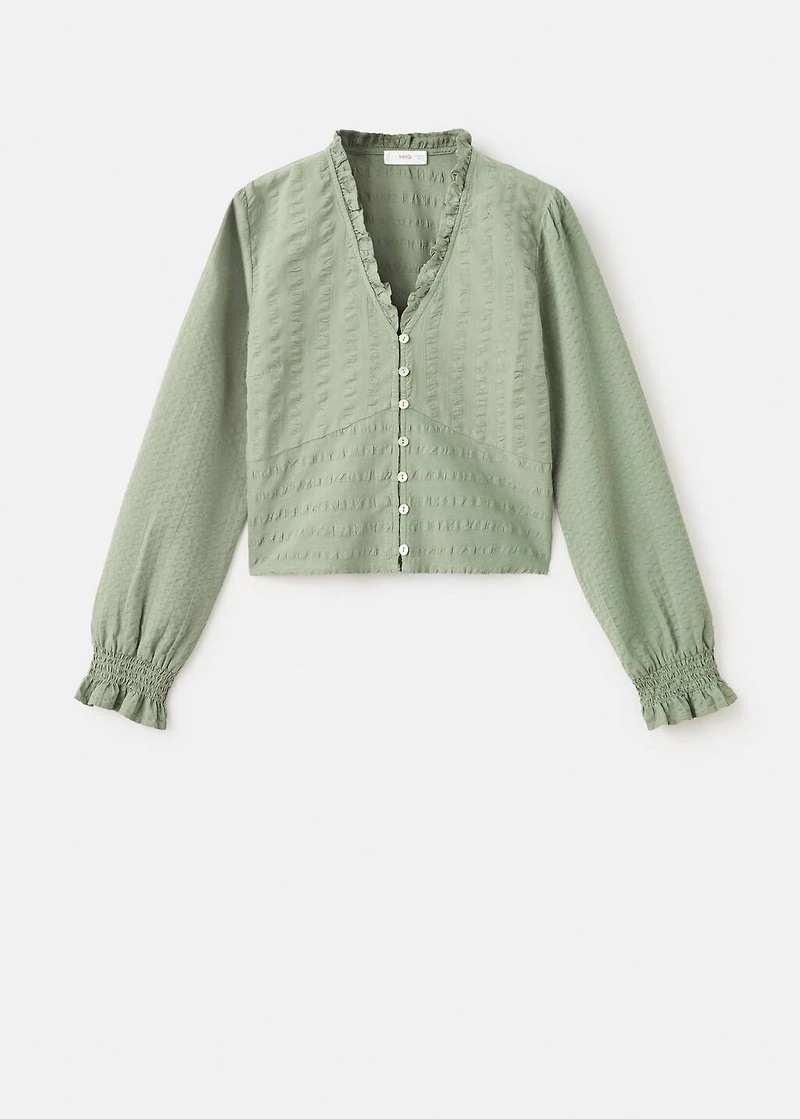 Textured cotton blouse