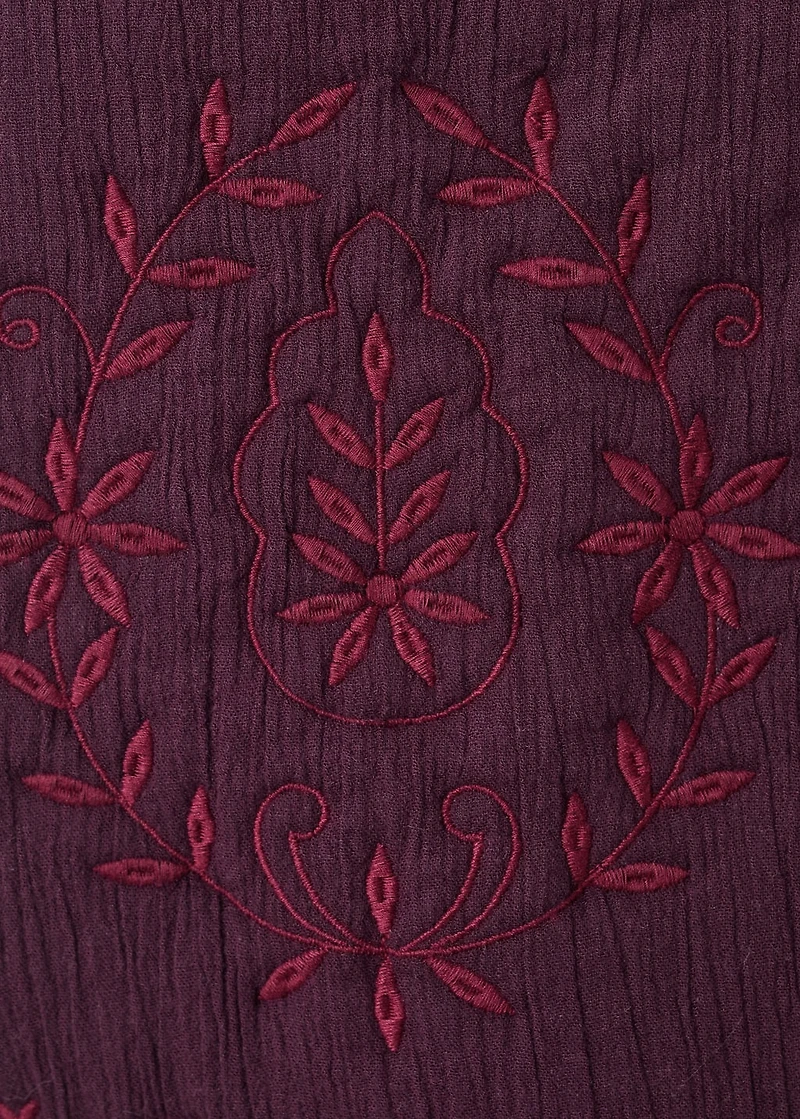 Floral-embroidered vest