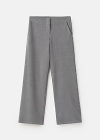 Low-waist studded pants