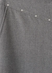 Low-waist studded pants