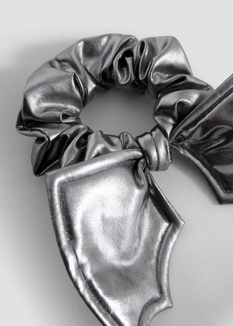 Metallic bat hair tie