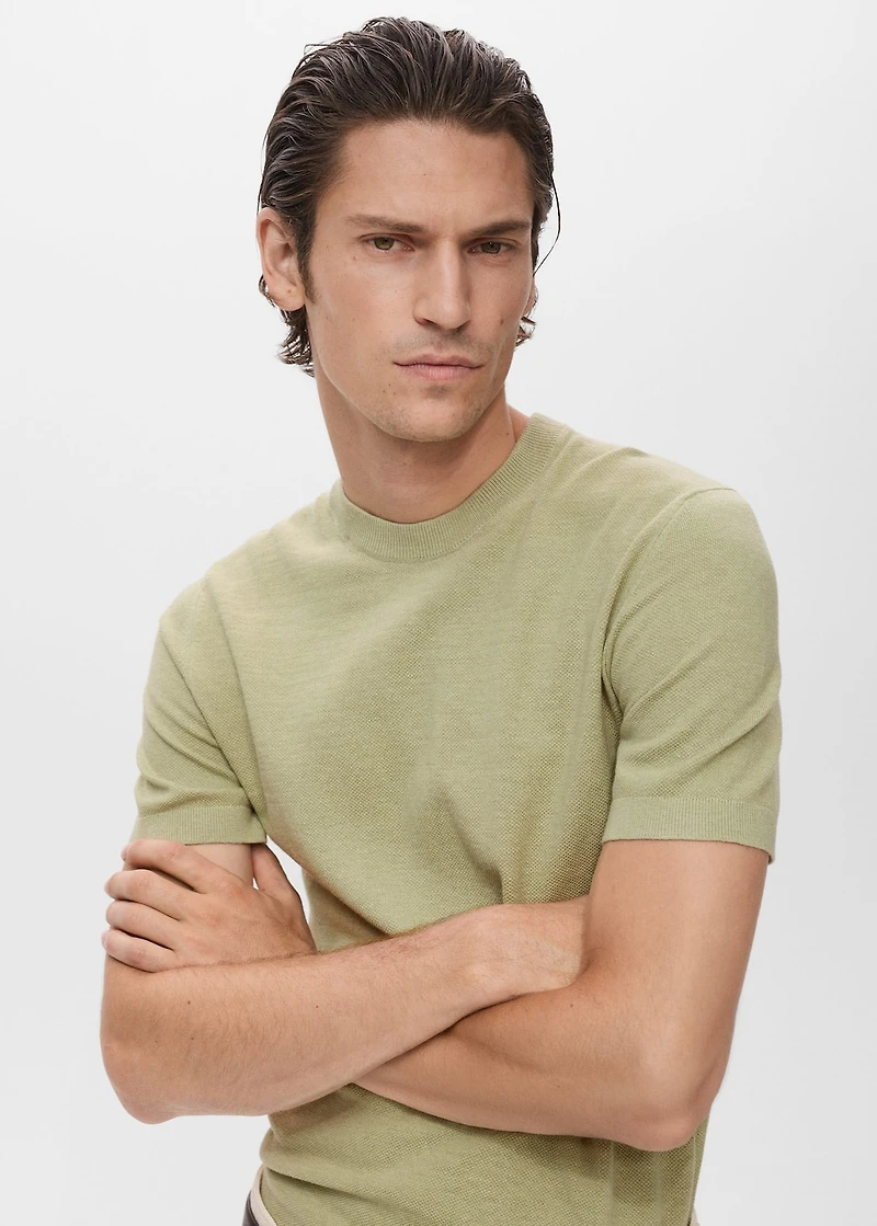 Cotton fine-knit t-shirt