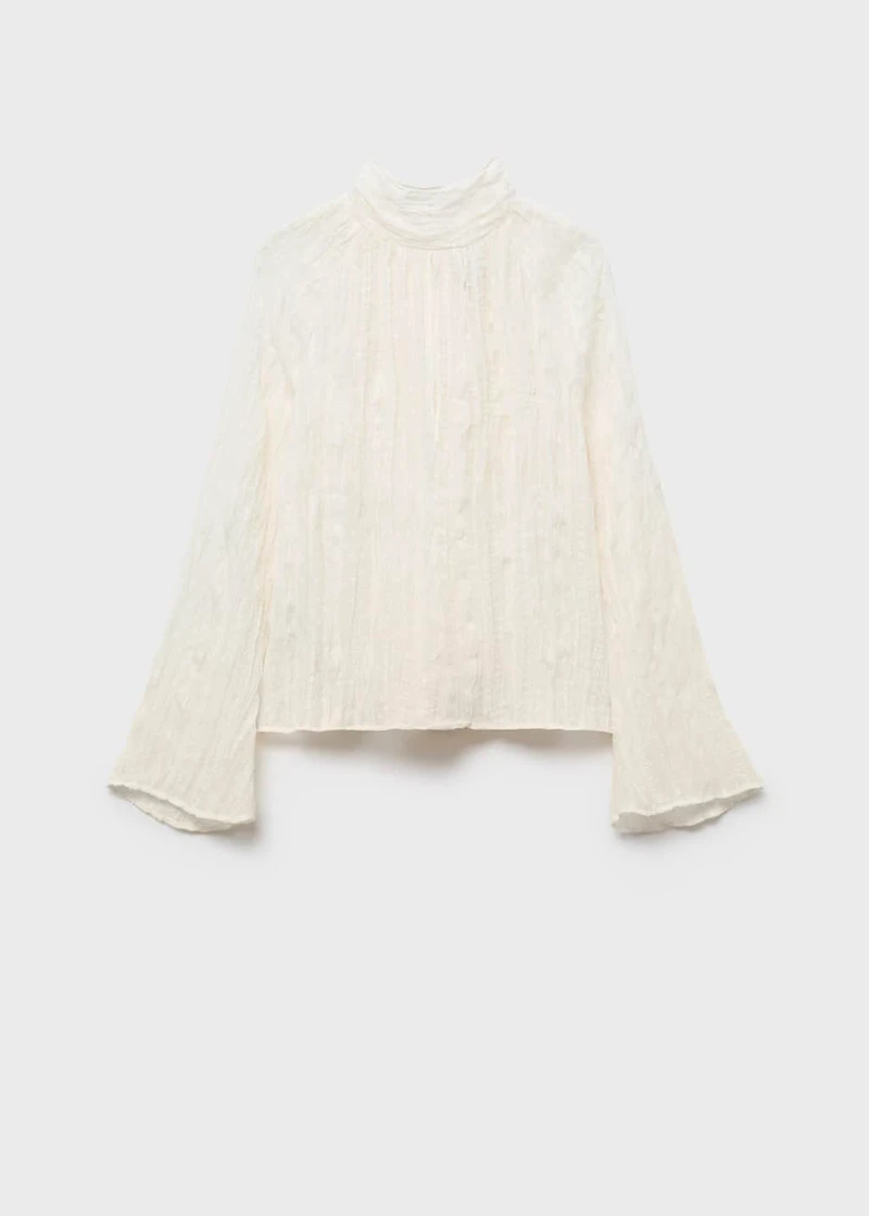 Bow textured blouse