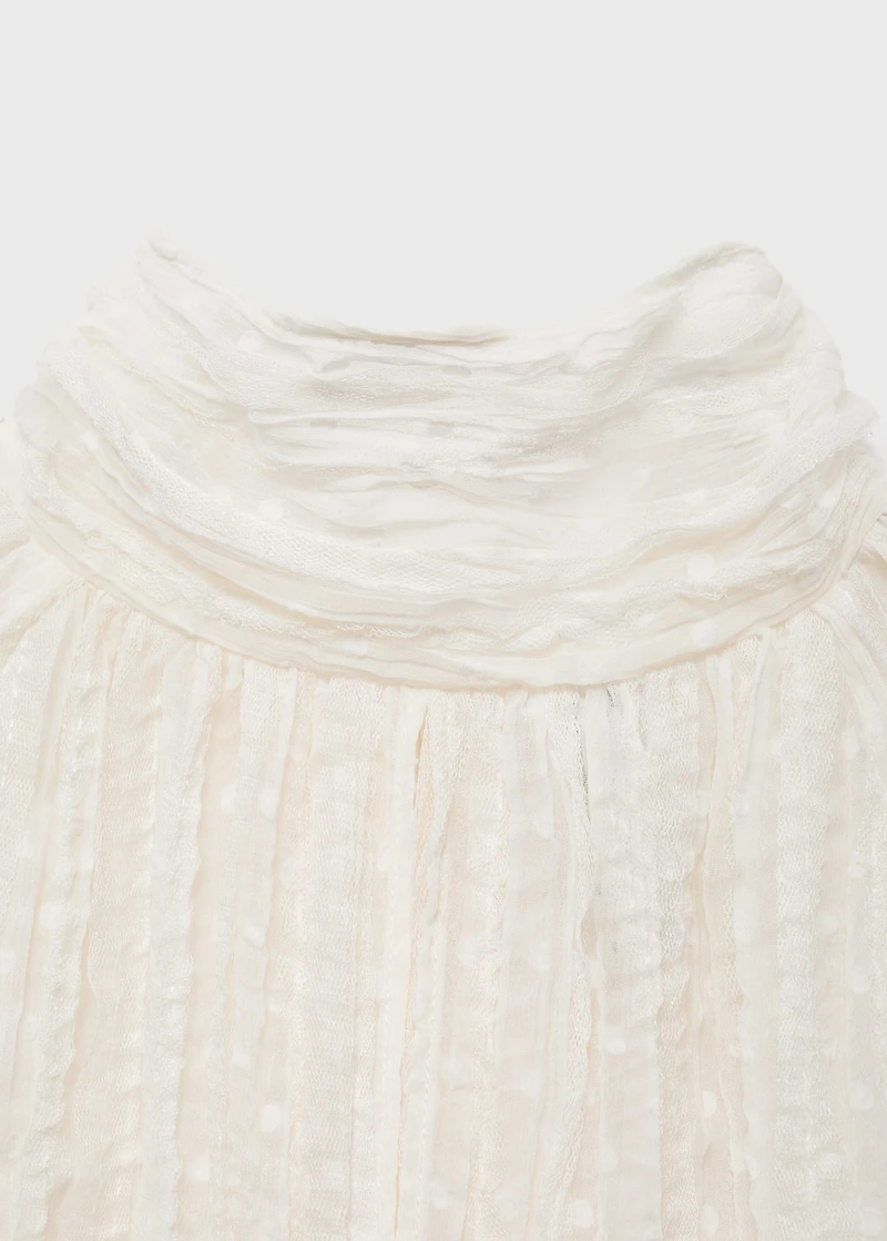 Bow textured blouse