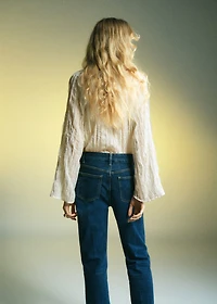 Bow textured blouse
