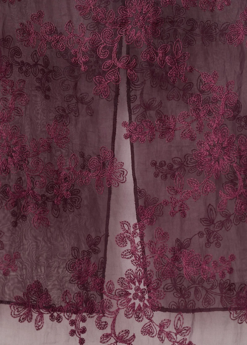 Embroidered sheer top
