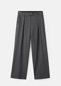 Check pleated pants