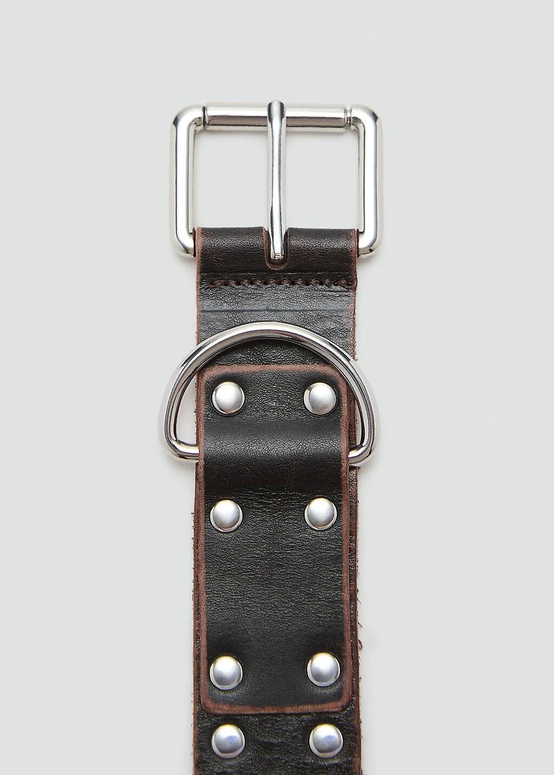 Stud leather belt